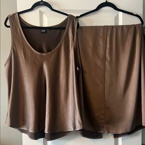 GAP Chocolate Brown Sleeveless Top and Skirt Set